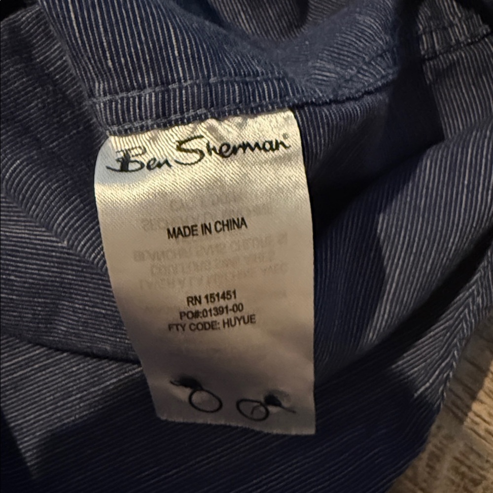 Ben Sherman Navy Striped Short Sleeve Shirt - Picture 5 of 6